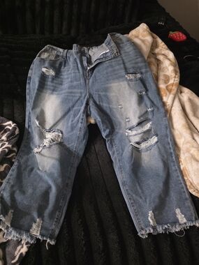 Distressed Light Blue Ripped Jeans